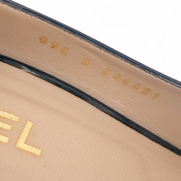 CHANEL Black Patent Leather Gold CC Logo Open Square Toe Pumps Size EU40… - Picture 12 of 15